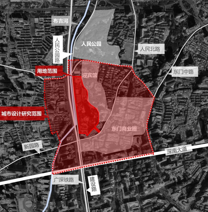 Fig. 1 Scope of Urban Design Research and Construction Site